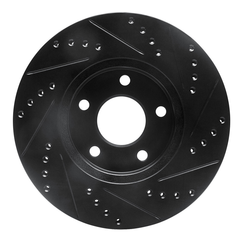 Chevrolet Cobalt Brake Rotor (1) - Front Left - R1 Concepts - Drilled & Slotted - Black - `07-`10